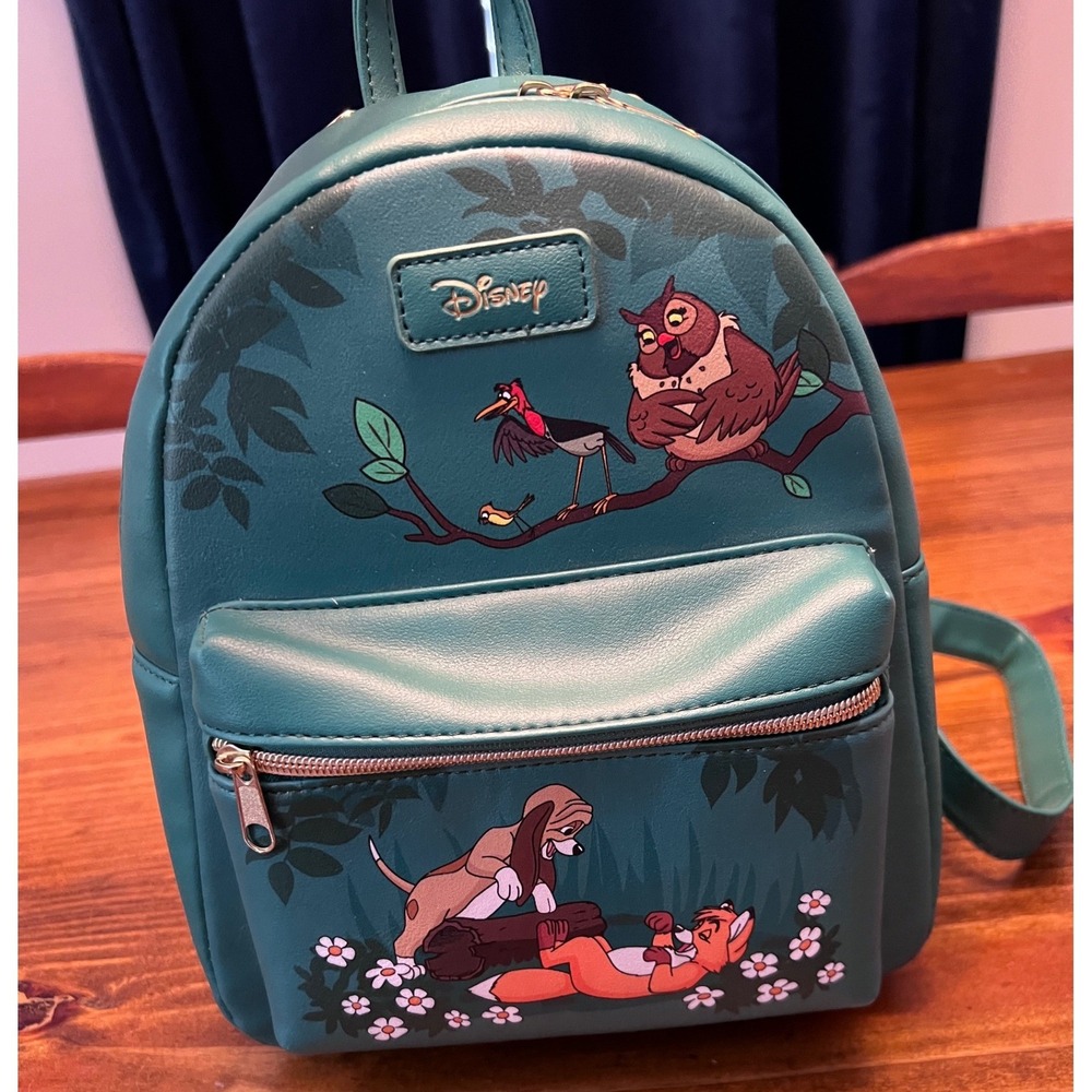 Disney The Fox and the Hound Mini‎ Backpack Teal Tod Copper Graphic Good